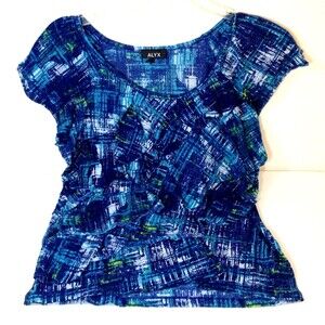 Alyx Women Top Blue Multi-Colored Layered Size Large